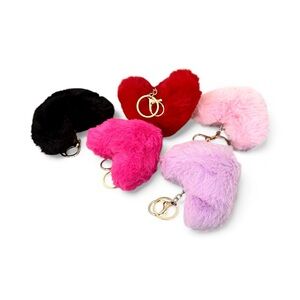 Big Fuzzy Heart Keychain Bag Charm: Pick One color